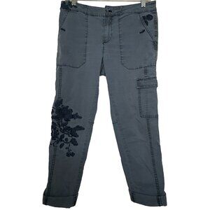 HEI The Wanderer Blue Embroidered Cropped Pants, Size 26